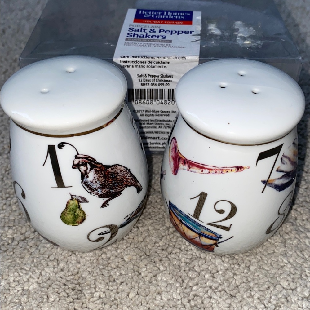 Better Homes & Gardens 12 Days of Christmas Salt & Pepper Shakers Set of 2